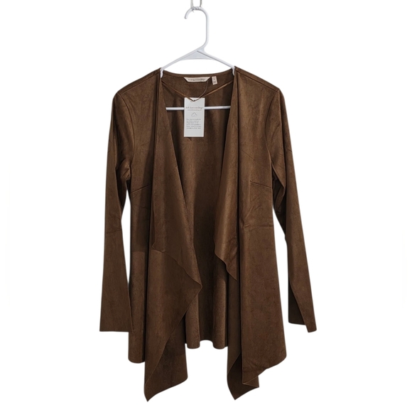 Soft Surroundings Brown Faux Suede Lightweight Jacket Size Small - Picture 2 of 5
